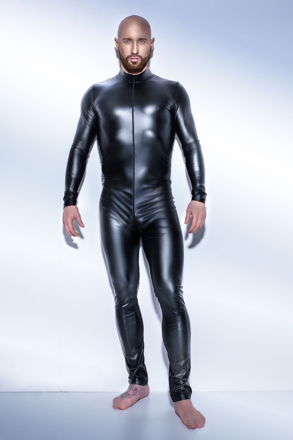 кожа мажите латекс jumpsuit секси 3XL catsuit Теди bodysuit црна сјајна Еротска долна Облека Bodysuits Едно Парче Геј момче долна облека