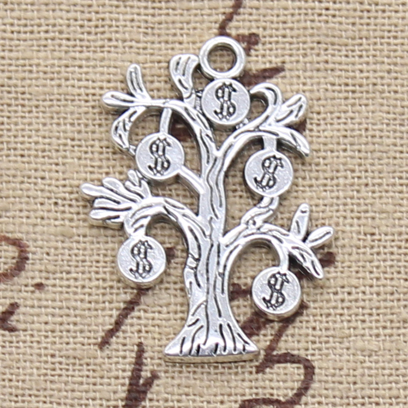 10pcs Шарм пари дрво долари 29*21mm Антички Сребрен Позлатен Приврзоци Одлуки DIY рачно изработени Тибетската Сребрен Накит