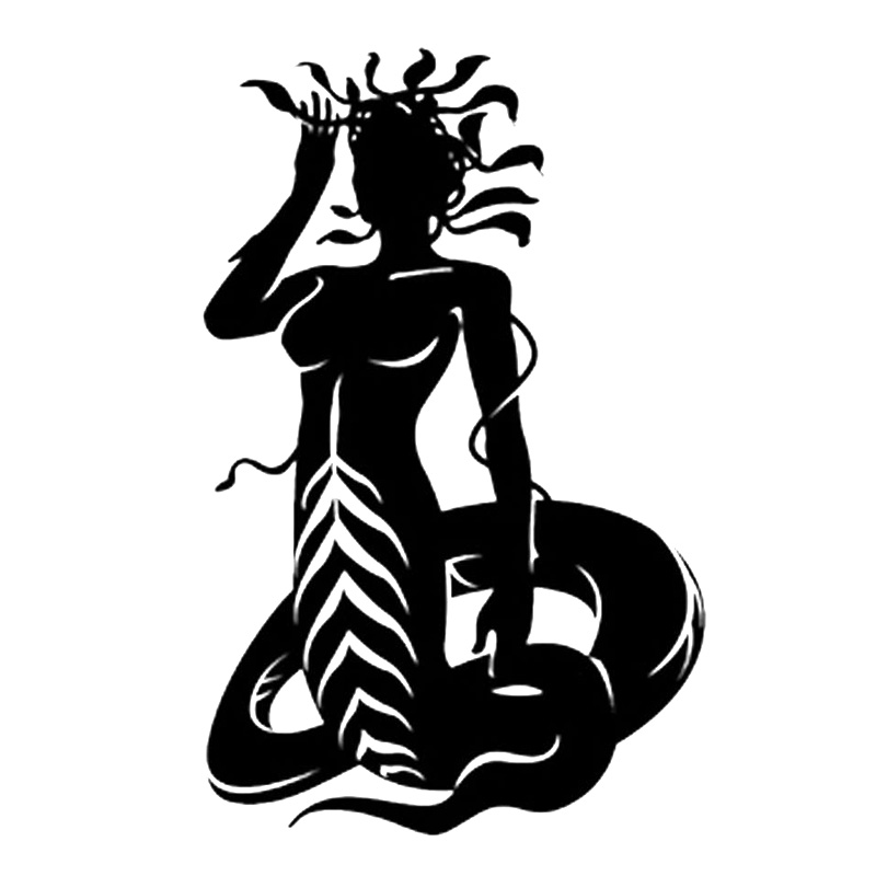 12.6 cm*19.7 cm Секси Змија Жена Medusa Винил Decals Автомобил Налепница Црна/Сребрена S6-3130