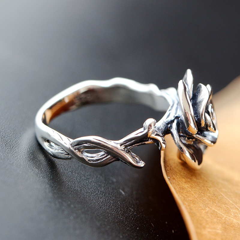 Ecoworld Моб накит трговија на големо S925 фунта прстен женски ретро Зголеми Отворање