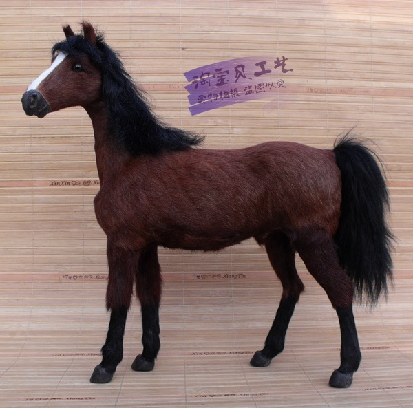 нова симулација 1:6 војна коњ играчка полиетилен&furs браун крв коњ подарок за 32x8xx34cm 1292