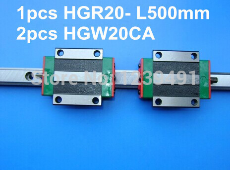 1pcs оригинални hiwin линеарна железнички HGR20 - L500mm со 2pcs HGW20CA страната блок cnc делови