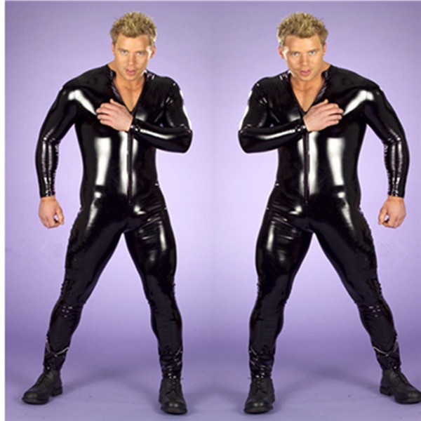 секси долна облека faux кожа Латекс гума bodysuit геј долна облека Корсети мажите тело jumpsuit stripper ПВЦ тело одговараат на Машки Catsuit