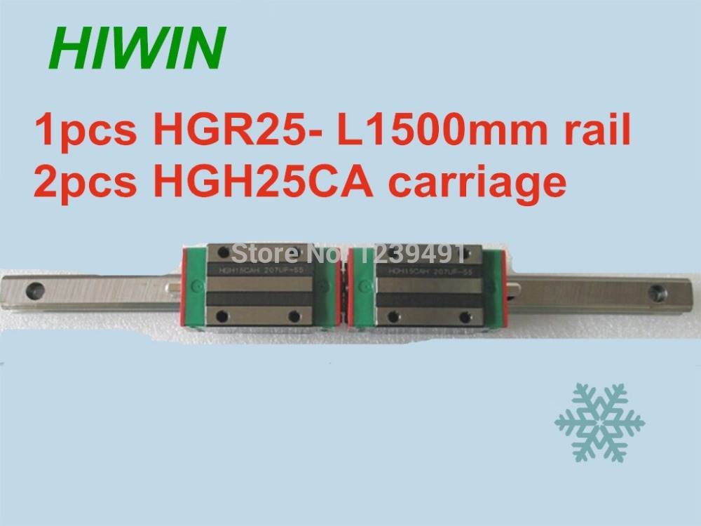 1pcs HIWIN линеарна водич HGR25 -L1500mm со 2pcs линеарна превоз HGH25CA CNC делови