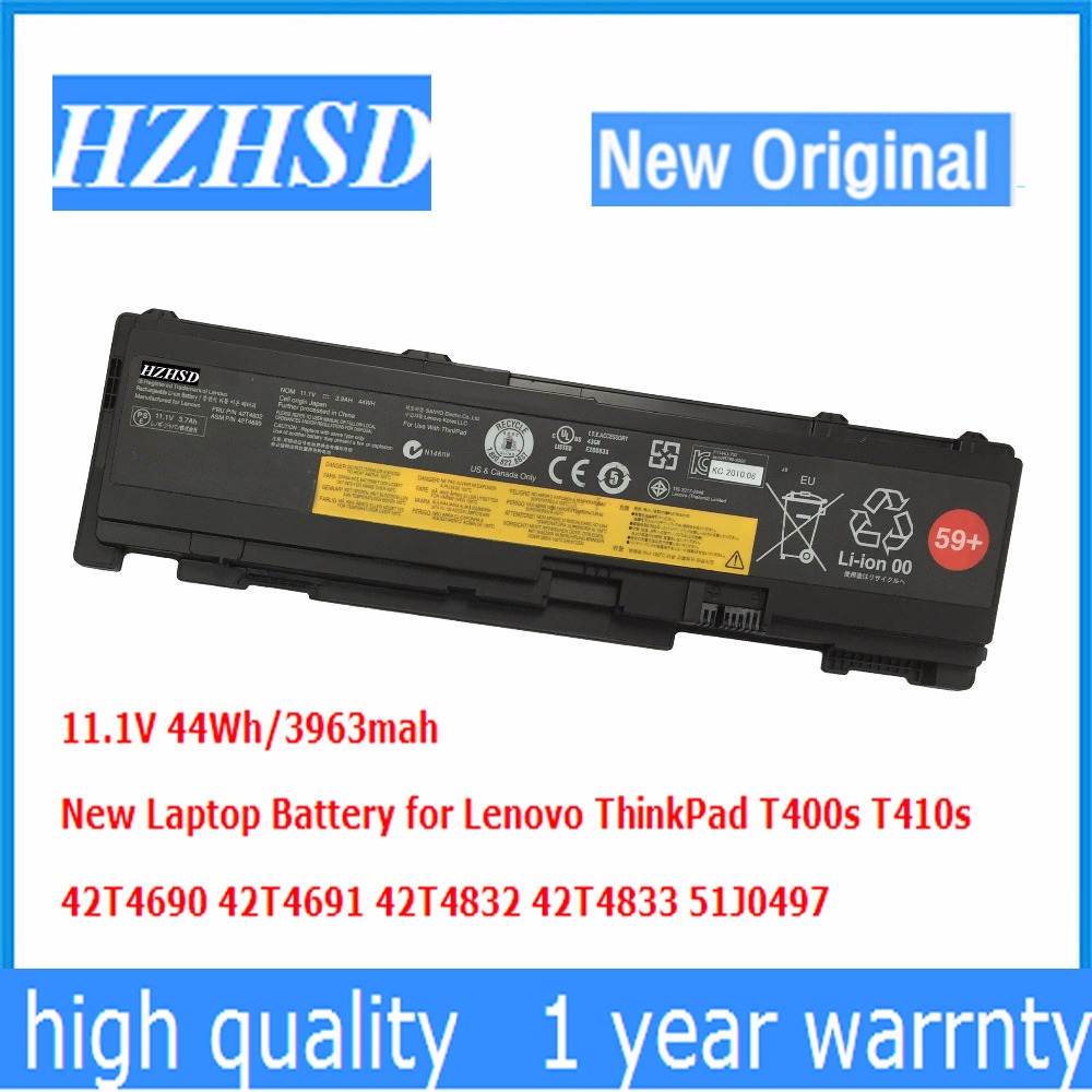 11.1 V 44Wh Оригинални Нови T400s Лаптоп со Батерија за Lenovo ThinkPad T410s 42T4690 42T4691 42T4832 42T4833