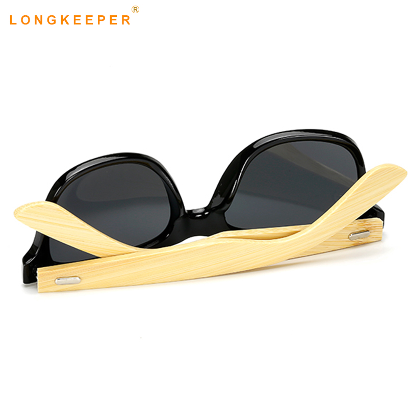 LongKeeper Дрво очила за сонце PC Рамка рачно изработени Бамбус очила за сонце Мажите Дрвени Сонце очила за