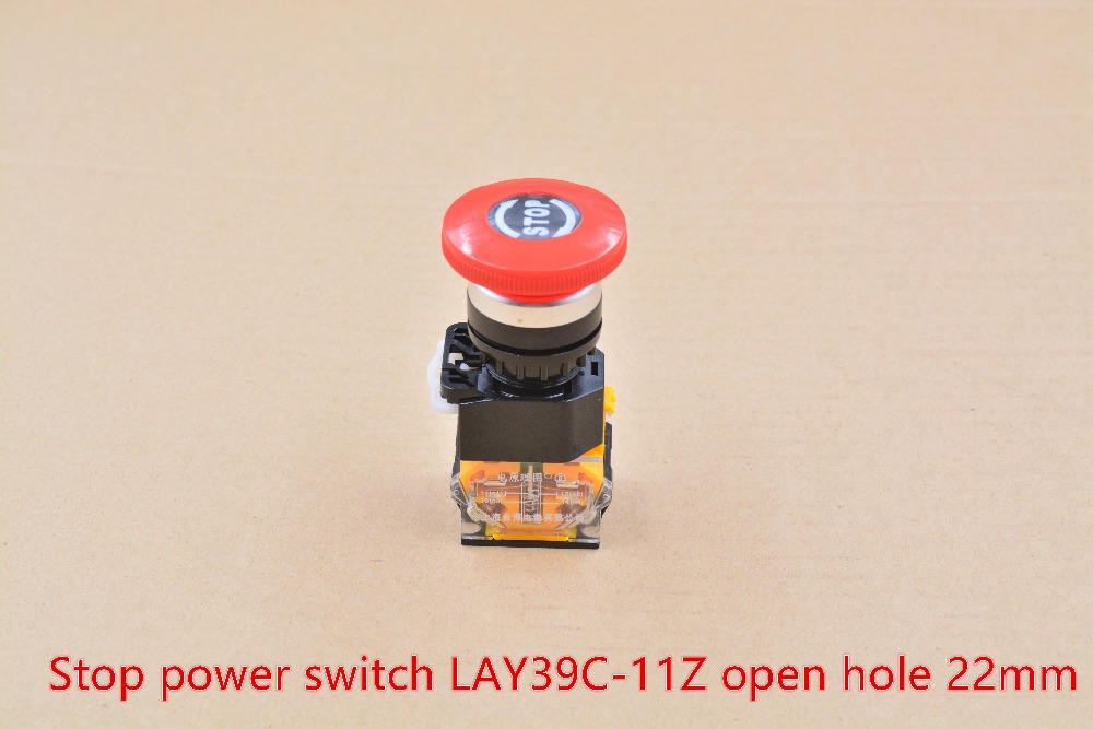 Итни стоп печурки копчето стоп прекинувач LAY39C-11Z многу често се отвора често shuts се отвори дупка 22mm 1pcs