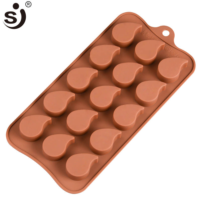 SJ Не-стап Силикони Чоколадна Торта Мувла 15 празнина Waterdrop Форма Габи, Кујна Украси за Печење