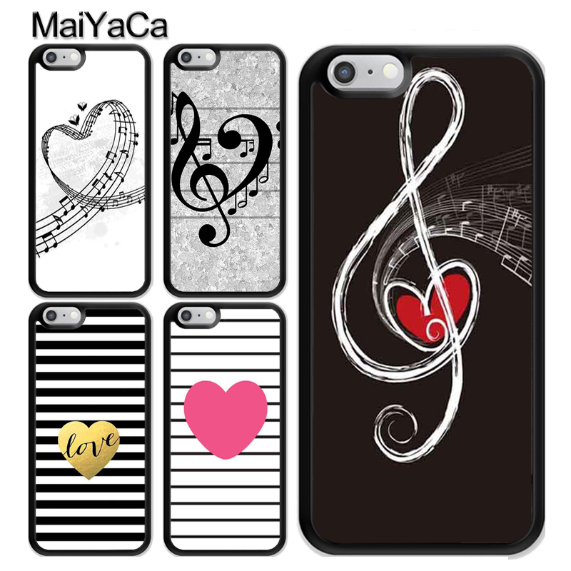 MaiYaCa Љубов Срцето Музички Ноти Телефон Случај за iPhone 7 8 Плус 5 5s SE 6 6s 6sPlus X 10 TPU Случај Мека