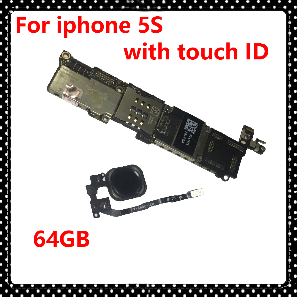 64GB оригинални отклучен плоча за iphone 5S телефон кола со допир ID IOS систем логика одбор чисти iCloud плоча