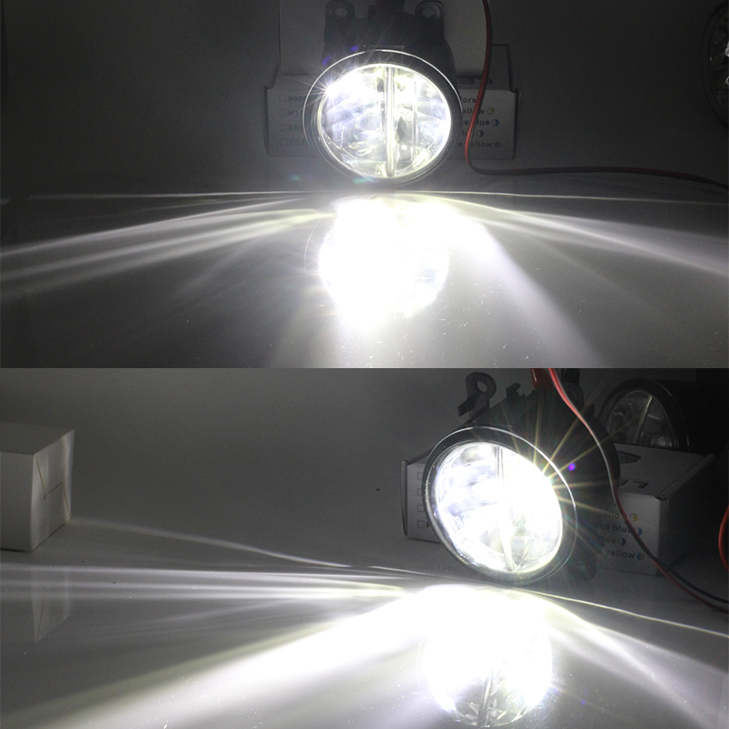 Cawanerl 2 X Автомобил Додатоци LED Сијалица Магла Светлина 4000LM 6000K Белата 12V светилки drl Дење Работи