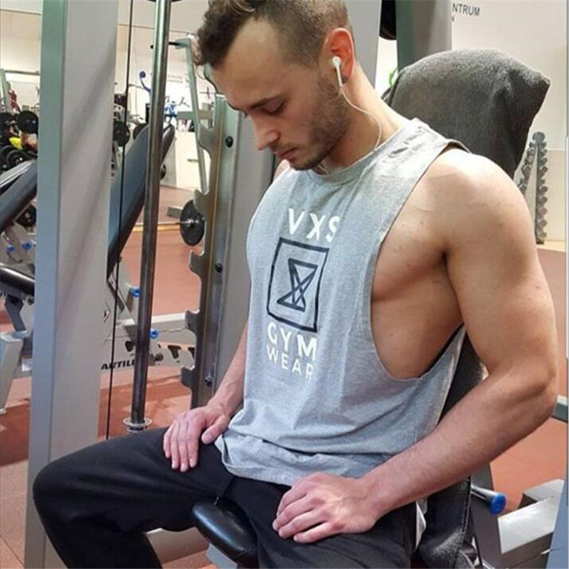 2018 нови mens ракави т кошули Лето Памук Машки Резервоарот на Врвот на спортски сали Облека Bodybuilding Undershirt