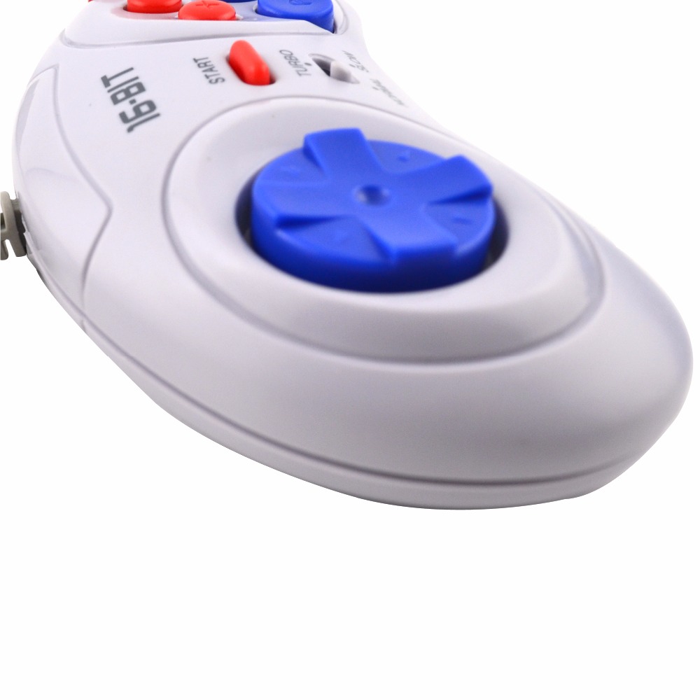 50pcs 16 малку Класичниот Жичен Игра Контролер за СЕГА Битие 6 Копчето Gamepad за SEGA Mega Drive Mode Брзо Бавно бела
