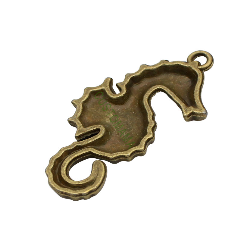 30pcs-Антички Бронза на Ѕвонење Hippocampus Шарм Pendant, Морски Коњ шарм 38x19mm