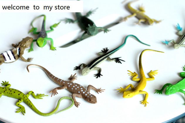 5PCS/SET Животински модел играчка Мирис за слободни средина и дивиот свет симулација Gecko гуштер камелеон гуштер модел фигура играчка