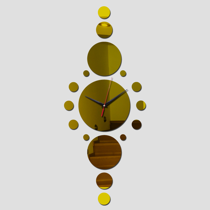 2017 вистински кварц се види ѕидот нова 3d дома декор налепници diy гроздобер геометриски огледало часовник Пастирски Акрилик специјална понуда