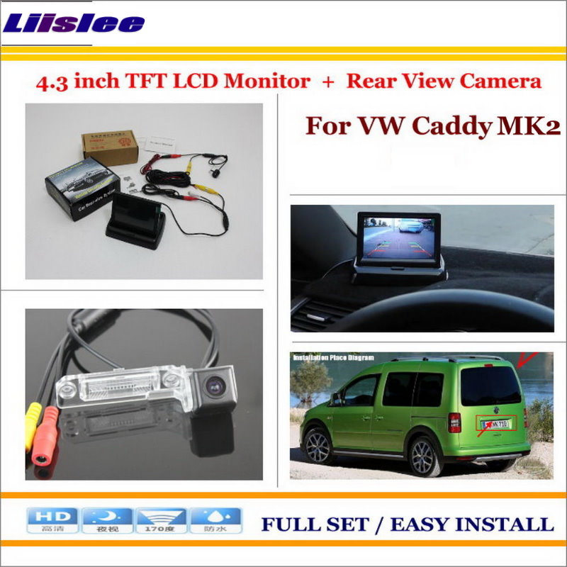 Liislee За Фолксваген ФОЛКСВАГЕН Caddy MK2 Автомобил Rearview Камера + 4.3 LCD Екран Следи = 2 во 1 Паркинг Помош Систем