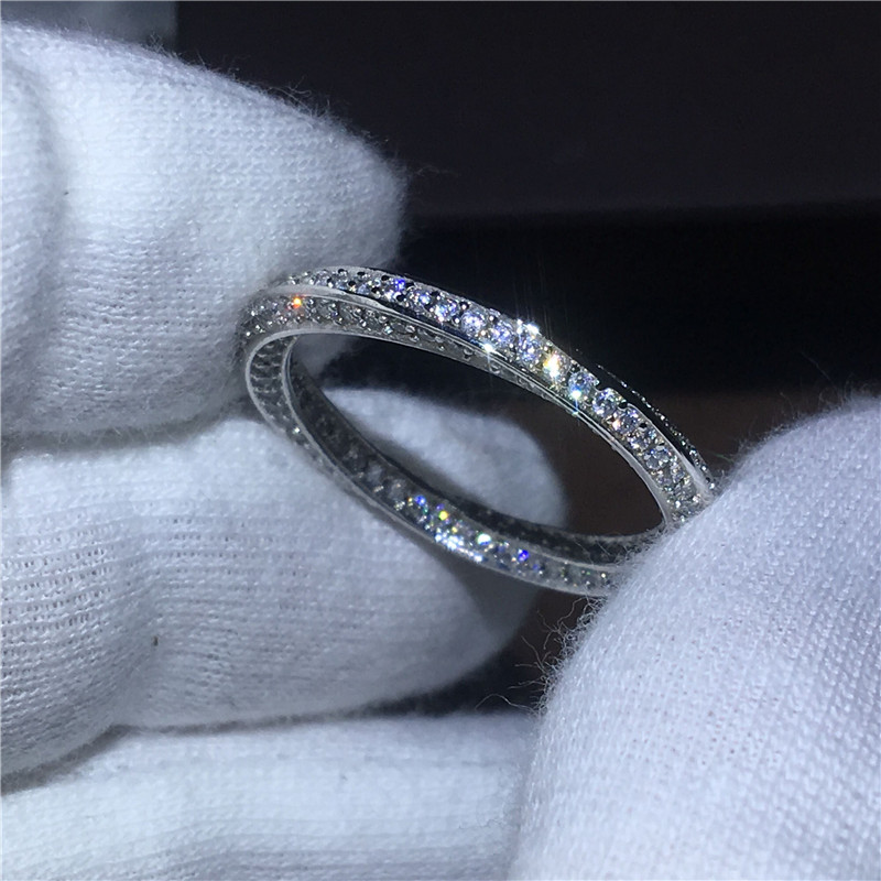 Крстот Накит љубители 925 Фунта сребрен прстен, Отворајќи поставување AAAAA Циркон Cz камен Ангажман свадба бенд прстени за жените булчински