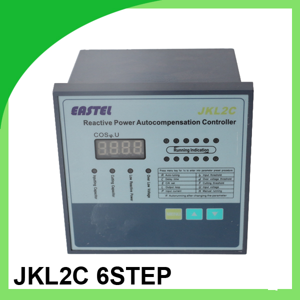 JKL2C фактор на моќ контролер за моќ фактор на корекција банка 220v 50 hz 6step за фактор на моќ метар