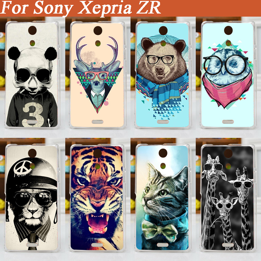 модните модели сликарство тигар лав, мечка животни Покрие Случај ЗА Sony Xperia јас zr /diy corlored случај за Sony Xperia јас zr M36h маска