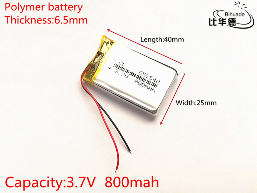 мал капацитет на батерија li-ion батерии 3.7 v 800mah 652540 за играчки, ЗАБ Возење снимач