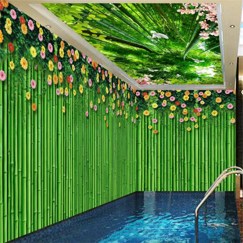 beibehang Сопствени 3d позадина мурали дневна соба и спалната соба позадина свежо бамбус цвет ѕид 3D тема простор