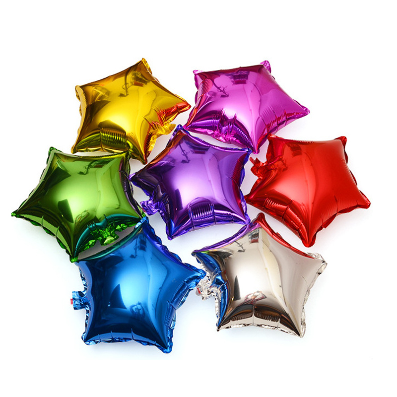 5pcs/многу 10inch Фолија Балони Балон ѕвезда Свадба Голема алуминиум Гумени подарок Birthday балон Партија Декорација Топката балон