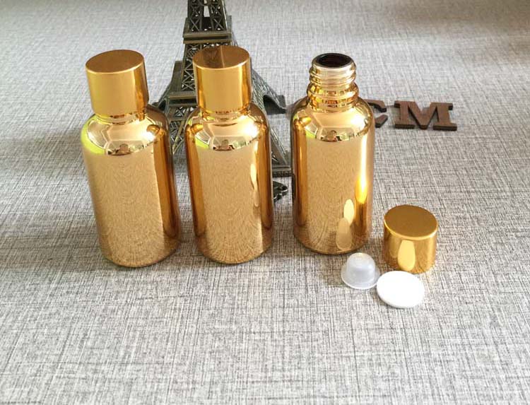 50pieces/многу 30ml Висока температура злато обложено стакло Етерично масло шише,dropper сад,1oz Етерични масла