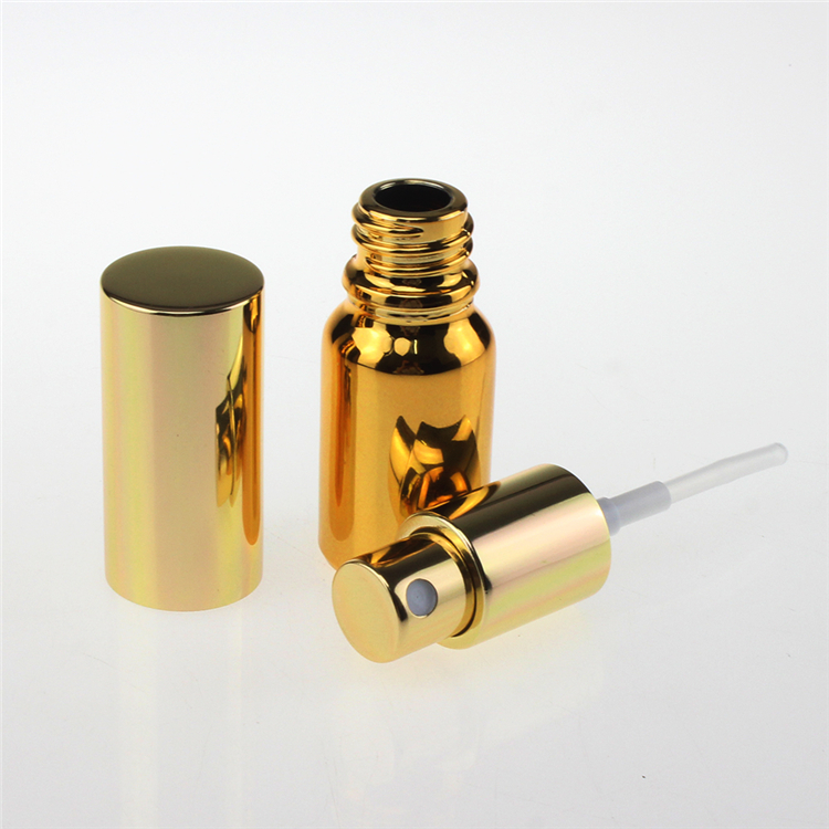 100pcs високо-одделение фина магла златна 10ml мини стакло спреј парфем шишиња, празни 10 ml стакло спреј atomizer