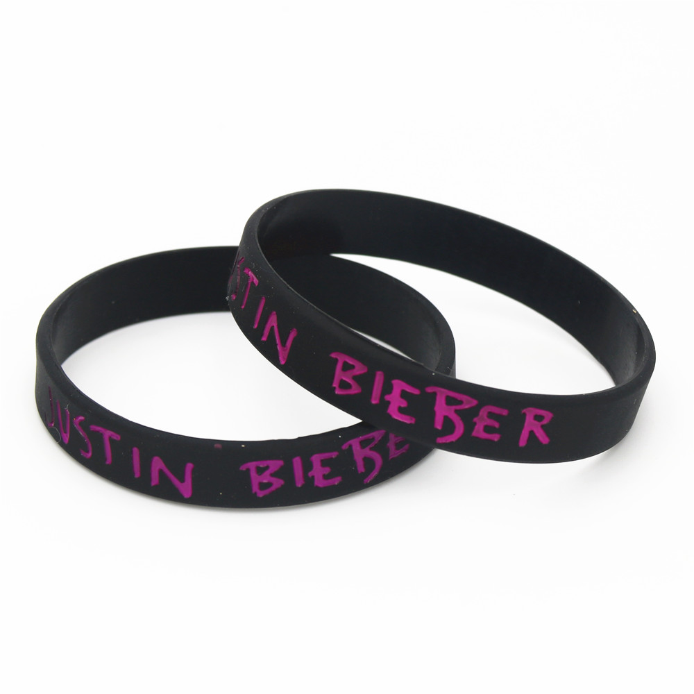 LUKENI 1PC Топла Продажба Џастин Bieber Силикони Wristbands Црна, Виолетова Цел Светска Турнеја Нараквици &Алки