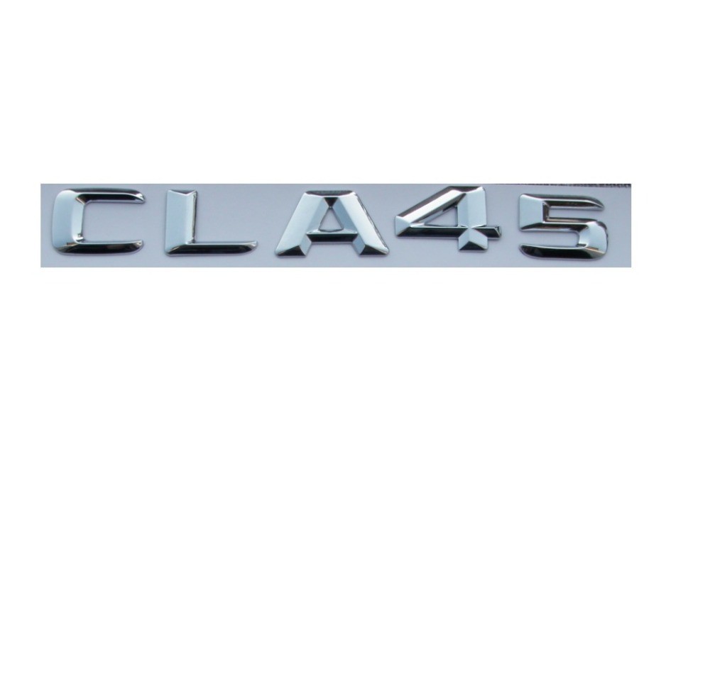 Хром Сјајна Сребрена ABS Автомобил Багажникот Задните Број Писма Зборови Значка Амблем Decal Налепница за Мерцедес Бенц CLA45 AMG