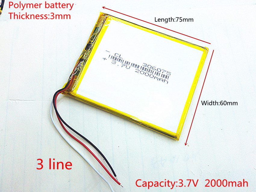 3.7 V 2000mAh Литиум Полимер LiPo Батерија на клетки моќ За ПОДЛОГА GPS PSP Vedio Игра E-Book Таблет КОМПЈУТЕР
