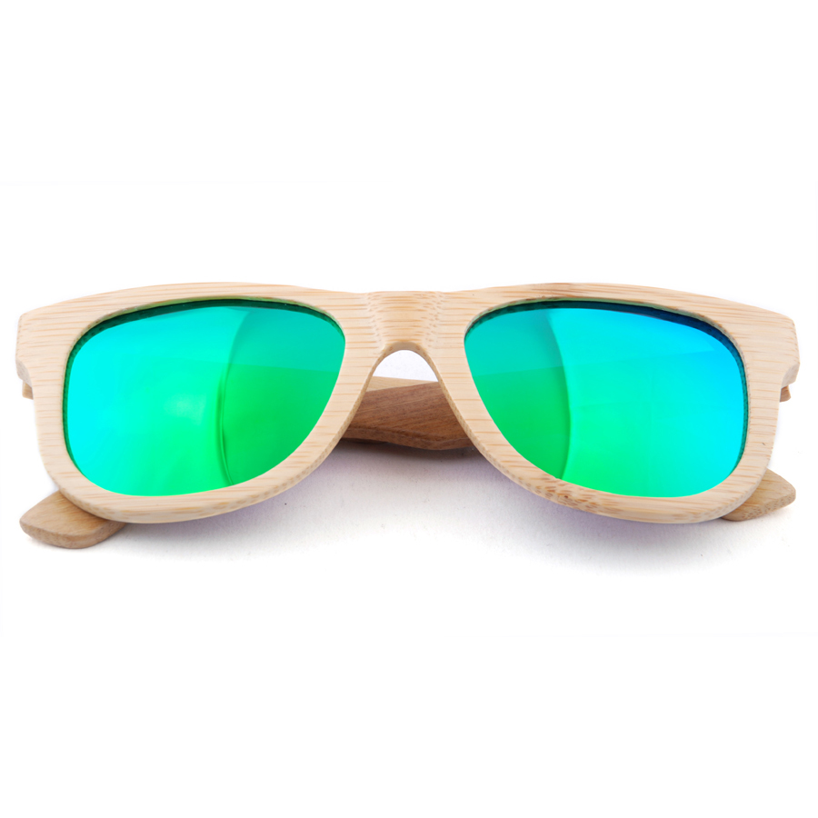 Топла продажба бамбус очила класичен стил поларизирани очила за сонце мажите мода голема големина дрвени oculos masculino de sol B2018