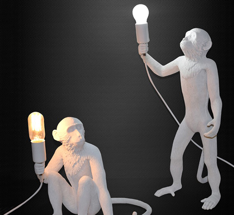 Мајмун pendent светилка виси јаже кабелот светилка ретро суспендирани lampara модерна смола светилка за dinning