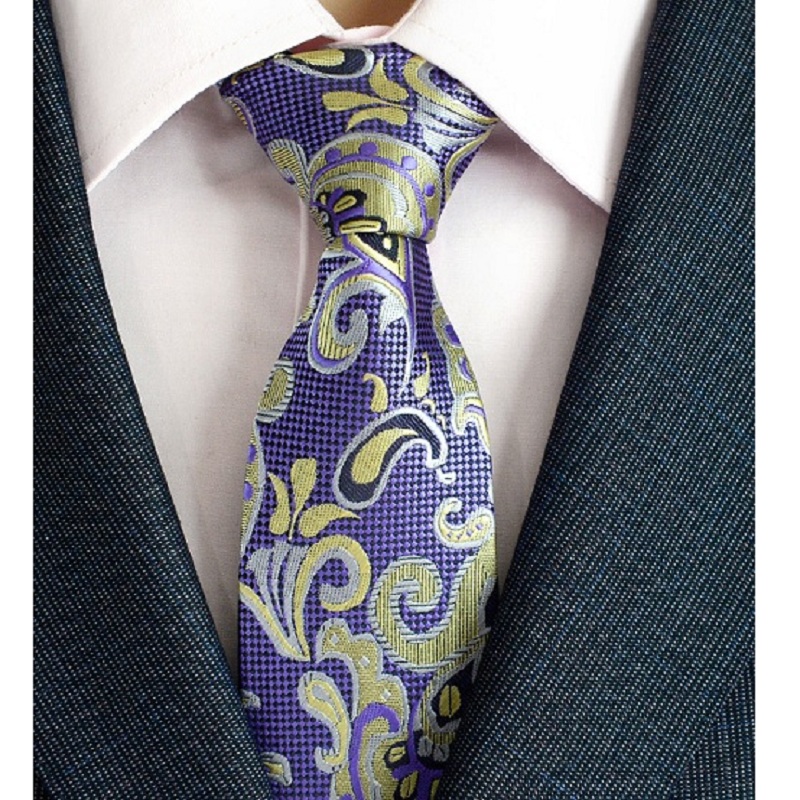 топла paisley се врзуваат за mens свила neckties дизајнери модата мажите врски 8cm морнарица и црвена