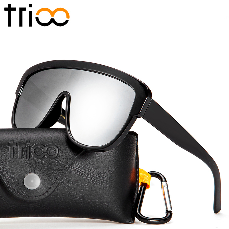 TRIOO UV400 Заштита Oculos Едно Парче Дизајнер Мажите очила за сонце Рамен Врвот од Тебе Сонце Очила За Мажи