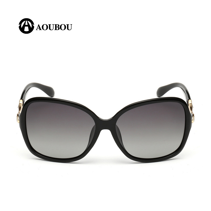 AOUBOU Жените Мода Поларизирани очила за сонце Прекумерно Бренд Дизајнер Овална Сонце очила Црни Возење Очила