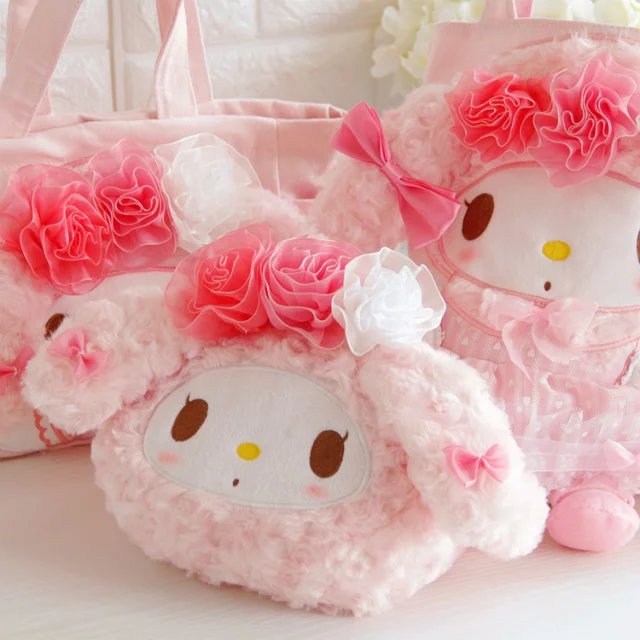 Кендис guo! супер симпатична кадифен играчки сладок цвет розова мојот мелодија чанта складирање торба девојки