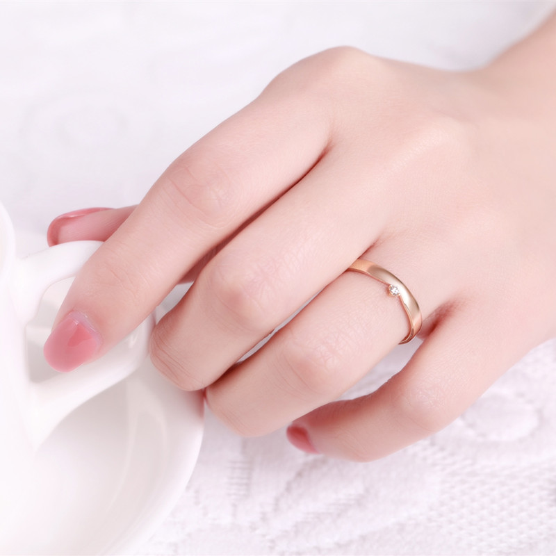 ZOCAI Бренд Свадба Неколку Прстен Мажите прстен 0.005 КТ Жените Прстен 0.03 КТ Вистински потврдија дијамантски