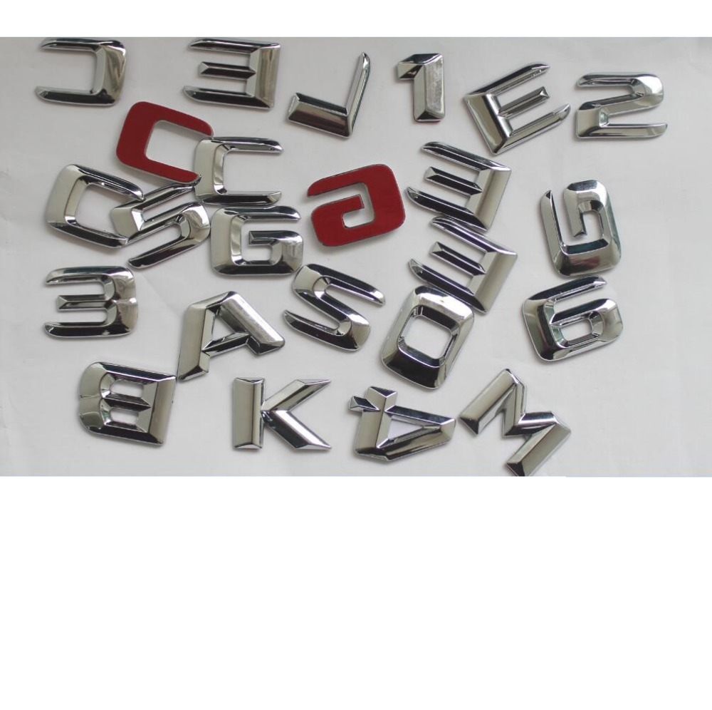 Хром Сјајна Сребрена ABS Автомобил Багажникот Задните Број Писма Зборови Значка Амблем Decal Налепница за Мерцедес-Бенц