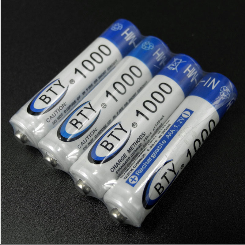 Висок Квалитет 100Pcs BTY AAA Батерија 1.2 V Батерии 1000mAh NIMH Батерија Реалниот Капацитет на 10440 Bateria