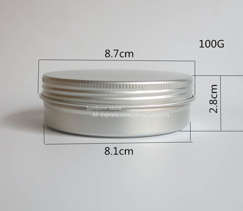 20 x 100G алуминиум козметички пакување бања сол тегла со алуминиумска кап завртки