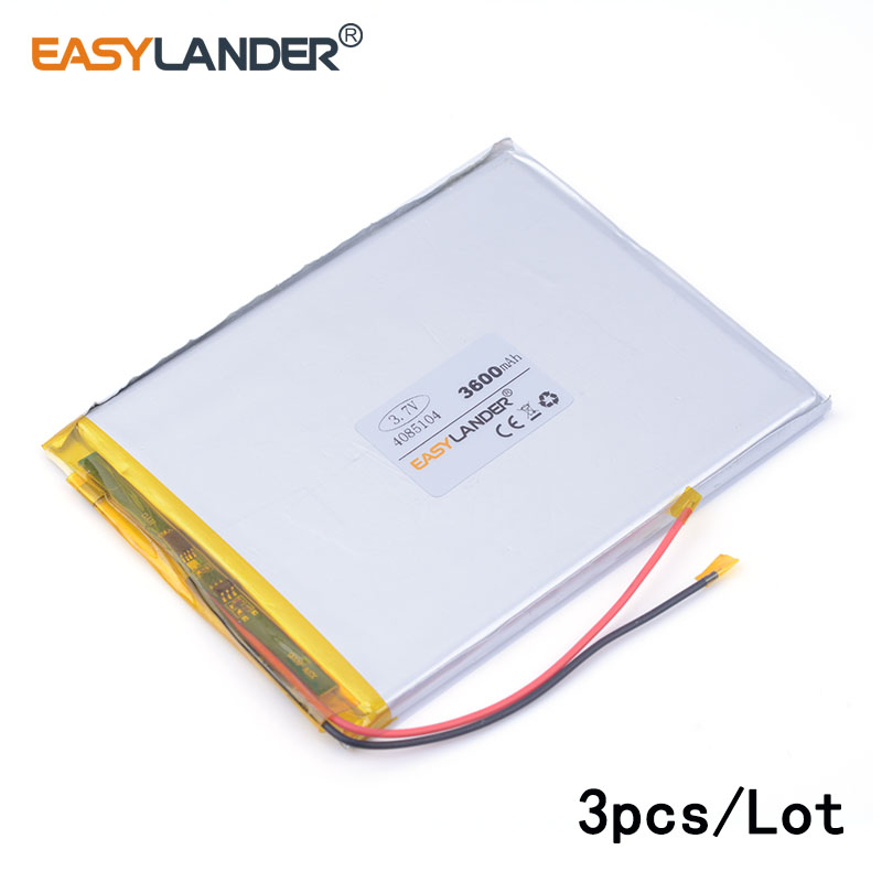 3pcs /Многу 3.7 V 3600mAh 4085104 литиум Li ion polymer батерија За 7inch Таблета Aigo N700ES PAD99 Рамос е-книга