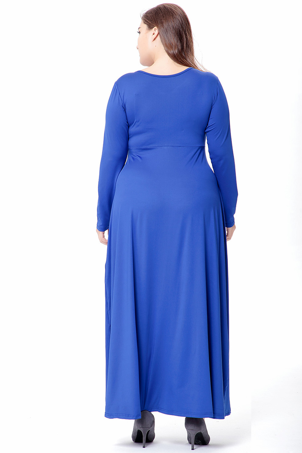 Топла Продажба Голем Плус Големина 6XL Долго Макси Сини континуирано Есен Фустани Пати Секојдневен Носат Лабава се Облекуваат Жените Плажа Облечи Голема Големина 6X