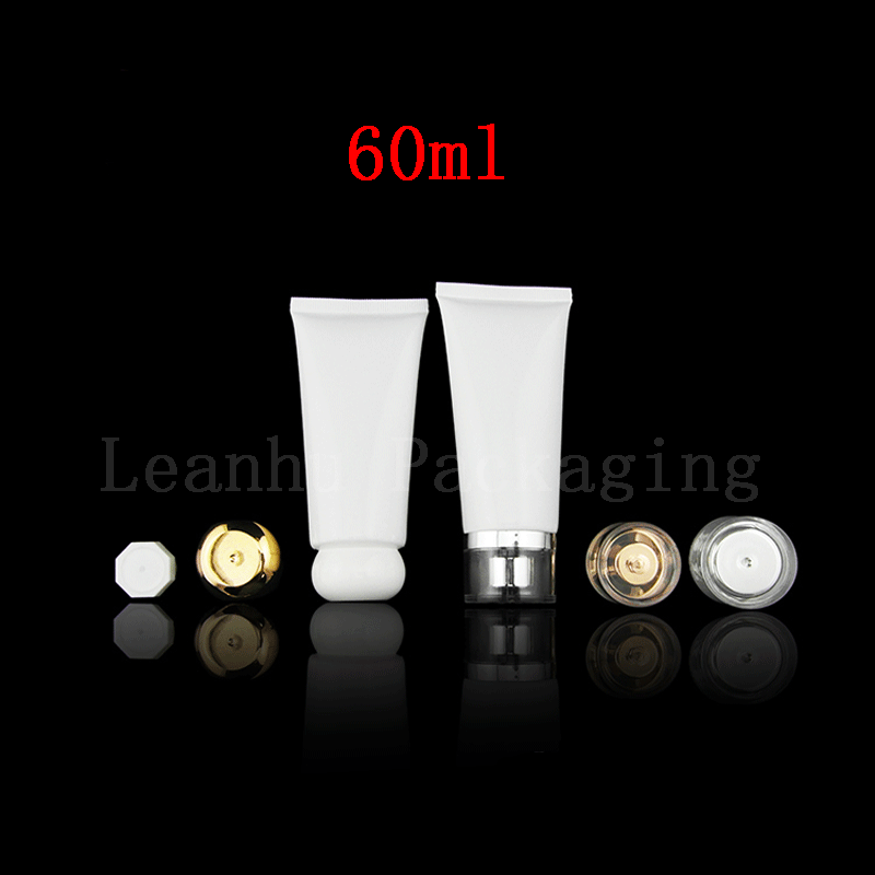 60ml празна бела пластична цевка за козметика пакување,60g нега на кожата козметика црево, handcream / лицето