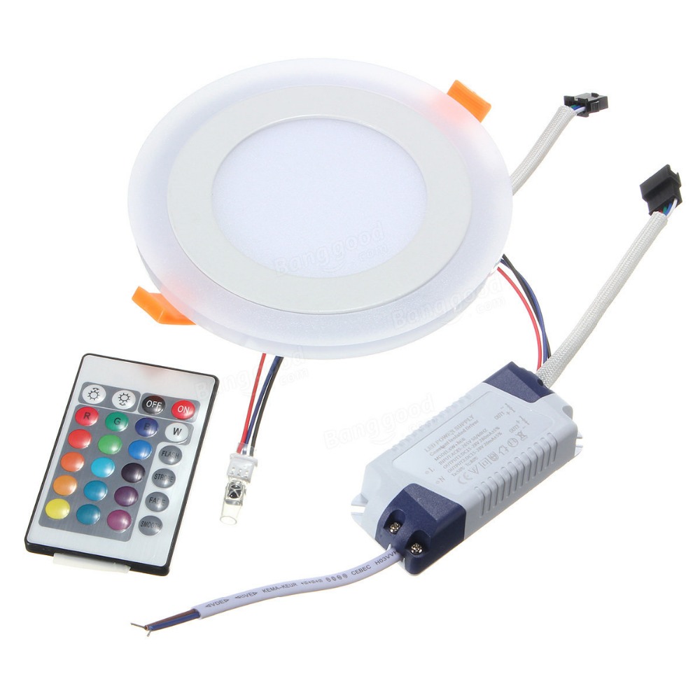 Фабриката на Големо Бело + RGB LED Панел Светлина и Далечински Управувач 6w/9w/18w/24W Вдлабнати LED Таванот
