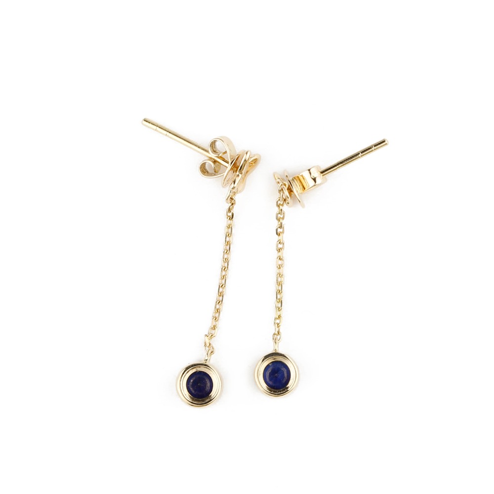 LASAMERO Круг Намали 0.62 CTW Природни Sapphire скапоцен камен 18K Жолто Злато Романтична Trenty Капка Earring