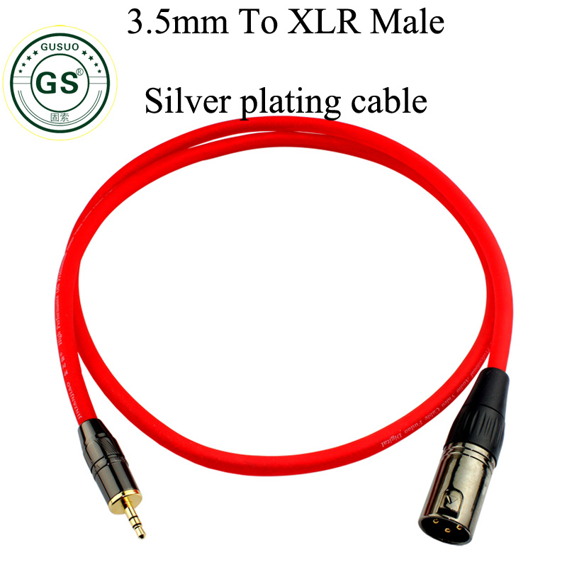 Сребро позлата Кабел 3,5 мм 1/8 инчи Џек да се XLR 3P Машки Женски Кабел Аудио Стерео Звучник Микрофон приклучок