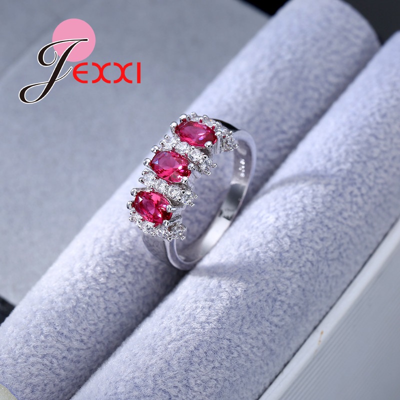 JEXXI 4 Бои Жени, Девојки Мода 925 Sterling Silver Мода Свадба Накит трговија на Големо Со Целосна Сјајна CZ