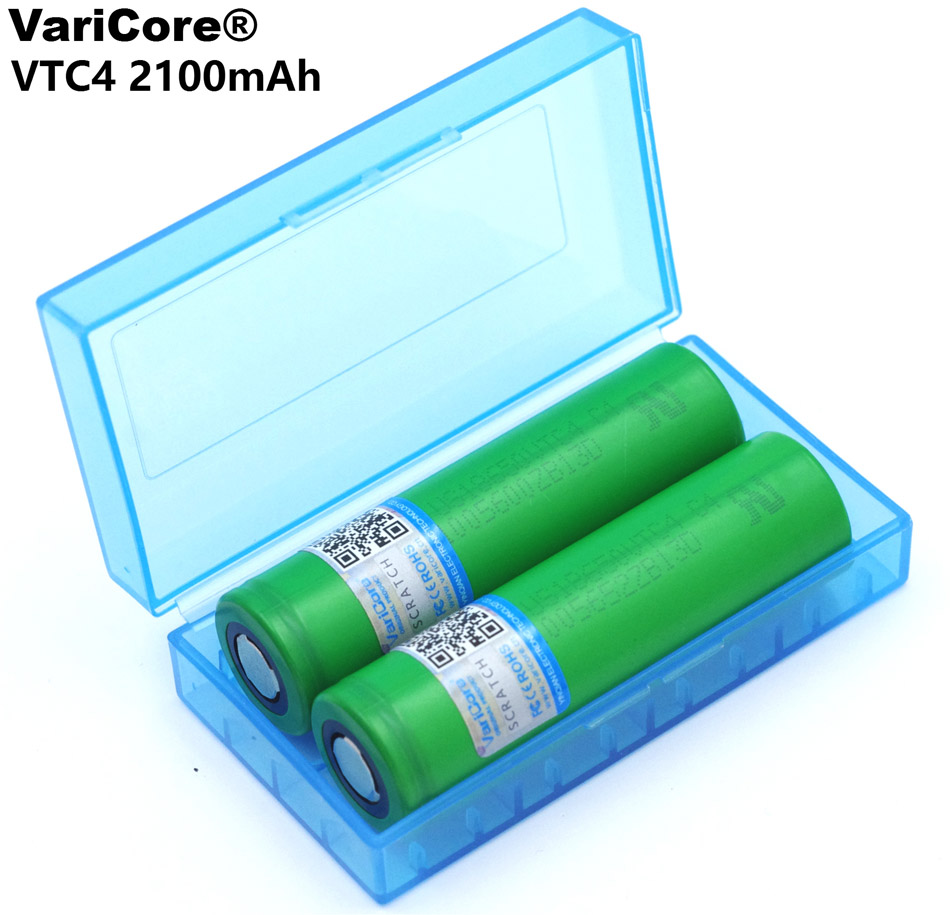 2 ПАРЧИЊА VariCore Оригинални 3.6 V 18650 VTC4 батерија За SONY US18650VTC4 2100mAh електронски цигари + чување